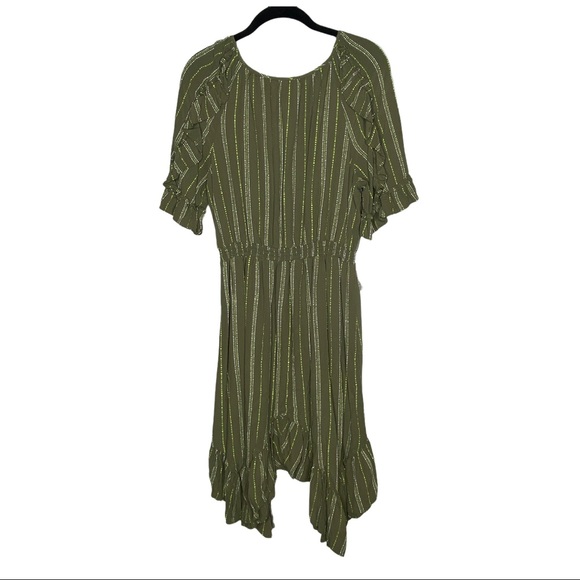 Kaari Blue green striped pesant dress size large - Picture 9 of 13